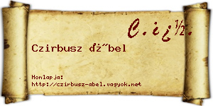 Czirbusz Ábel névjegykártya