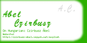 abel czirbusz business card
