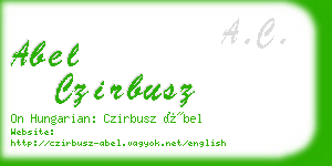 abel czirbusz business card